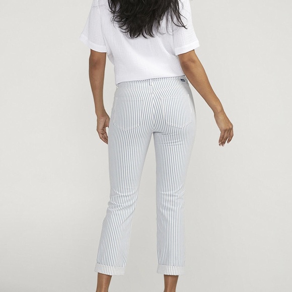 Jag Jeans Blue and White Striped Denim - Picture 14 of 16